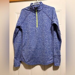 Blue Sweater with Yellow Accent